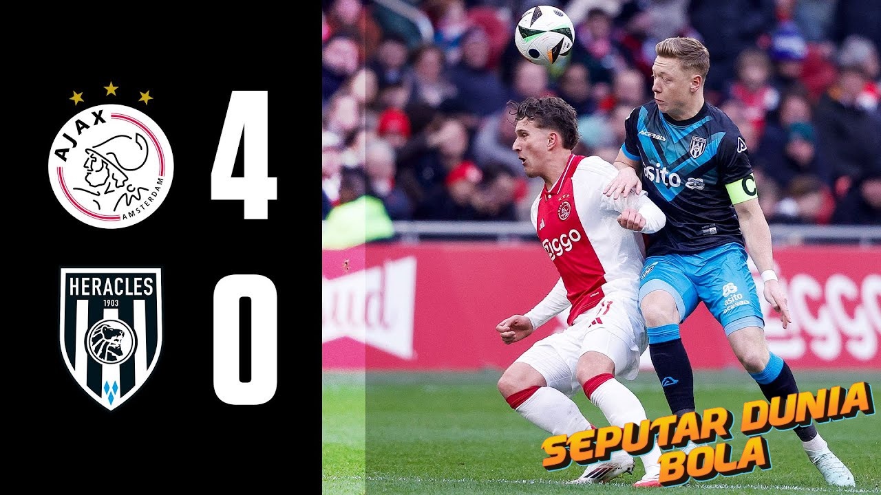 Ajax Menang Telak 4-0 atas Heracles pada 16 Februari 2025